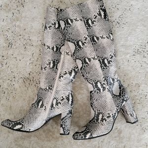 Snake Print Knee High Boots!